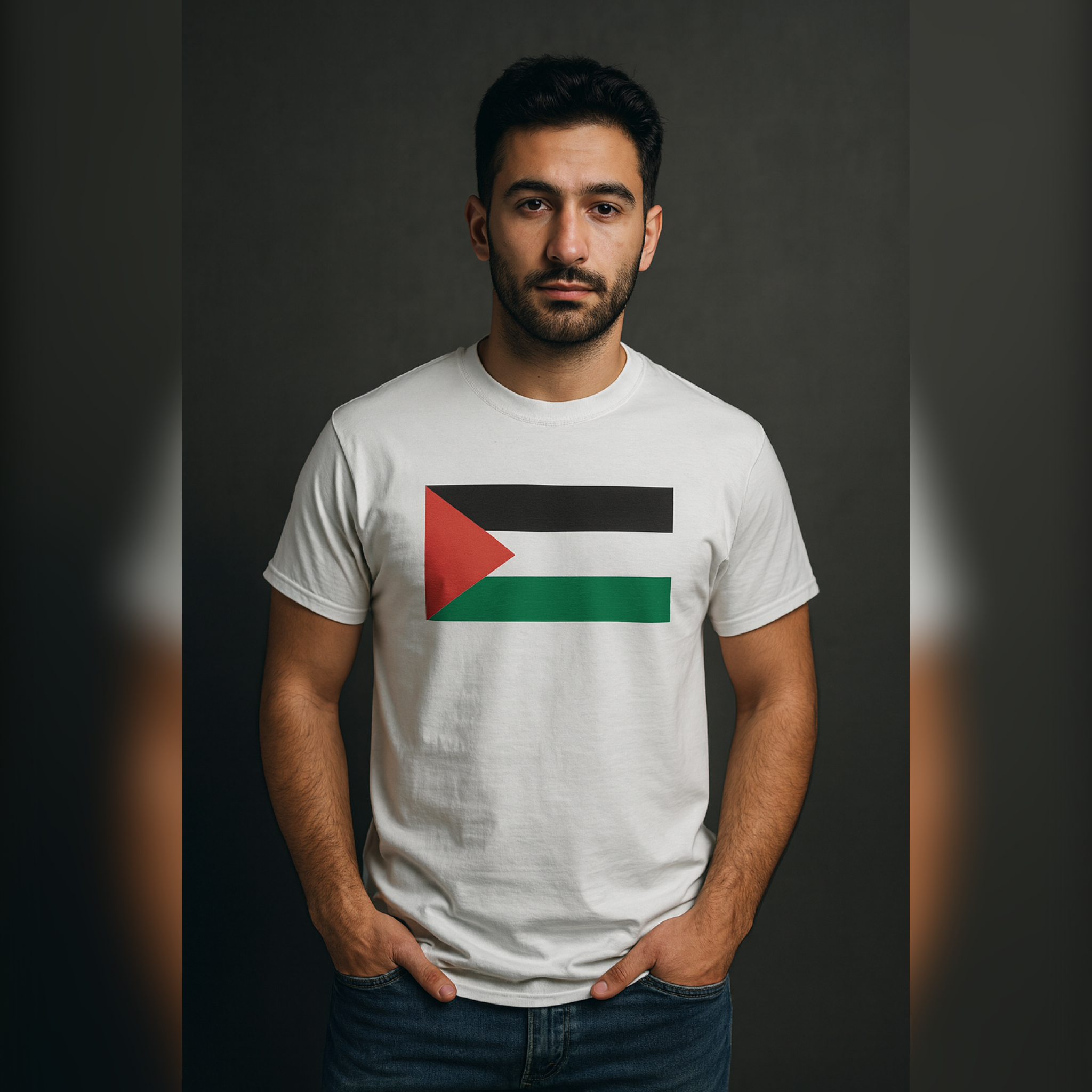 Camiseta Bandera de Palestina – Mezcla de algodón
